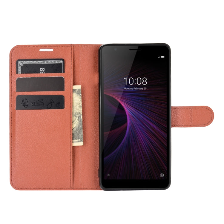 For ZTE Blade L210 Litchi Texture Horizontal Flip Protective Case with Holder & Card Slots & Wallet