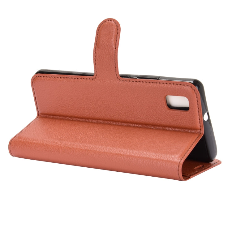 For ZTE Blade L210 Litchi Texture Horizontal Flip Protective Case with Holder & Card Slots & Wallet