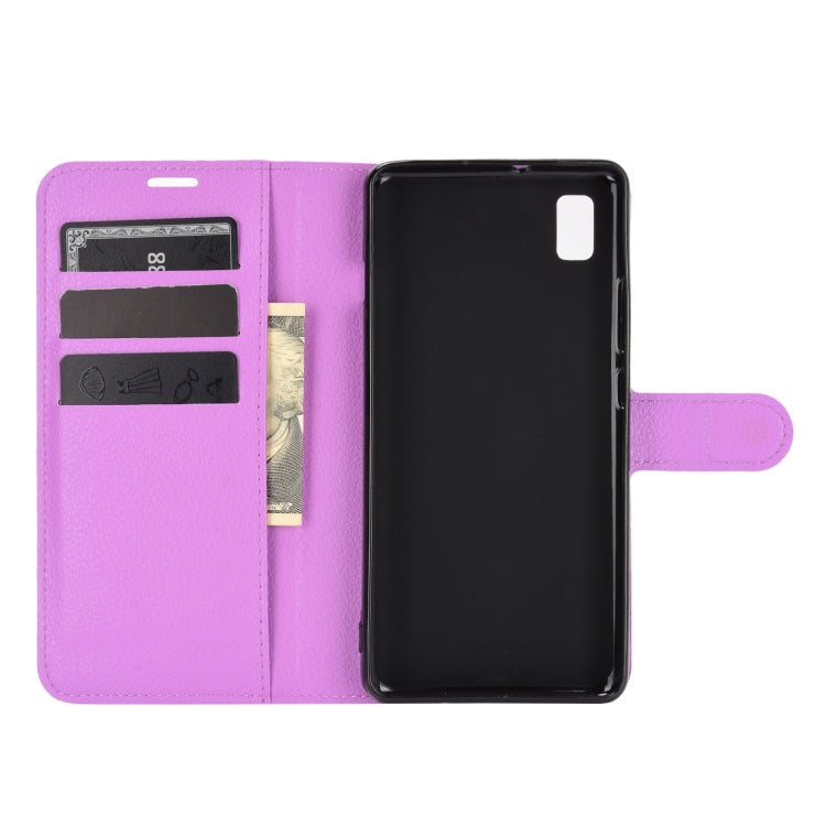For ZTE Blade L210 Litchi Texture Horizontal Flip Protective Case with Holder & Card Slots & Wallet