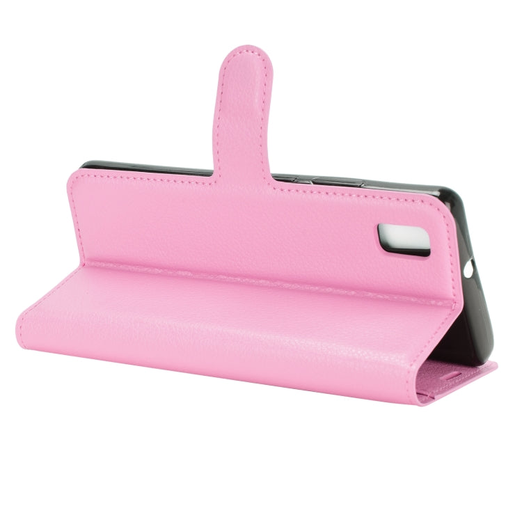 For ZTE Blade L210 Litchi Texture Horizontal Flip Protective Case with Holder & Card Slots & Wallet