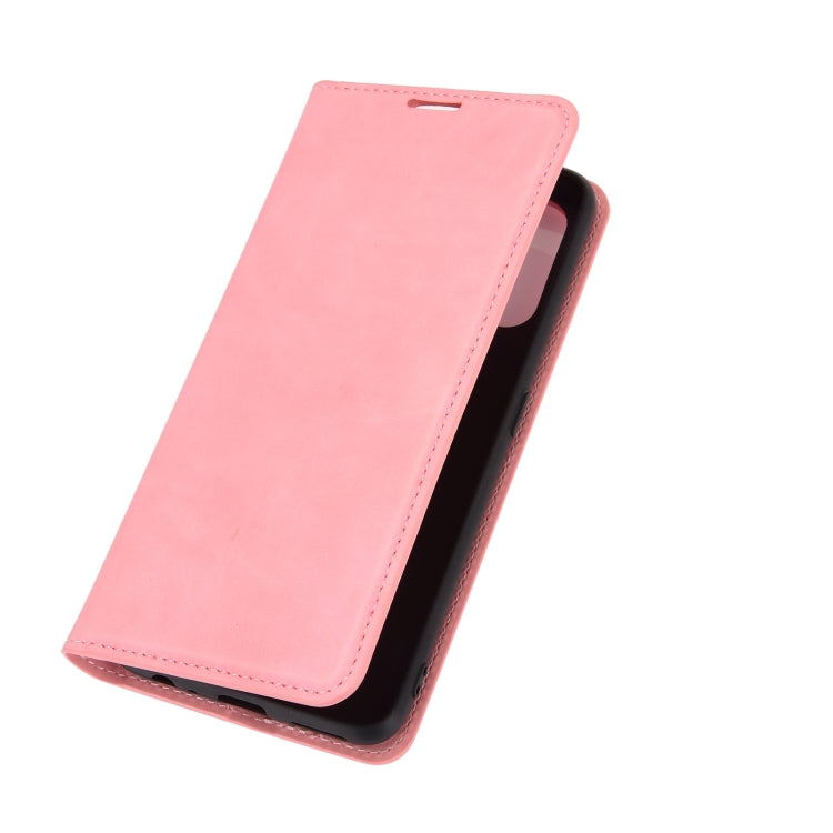 For OPPO Realme 7 Pro Retro-skin Business Magnetic Suction Leather Case with Holder & Card Slots & Wallet