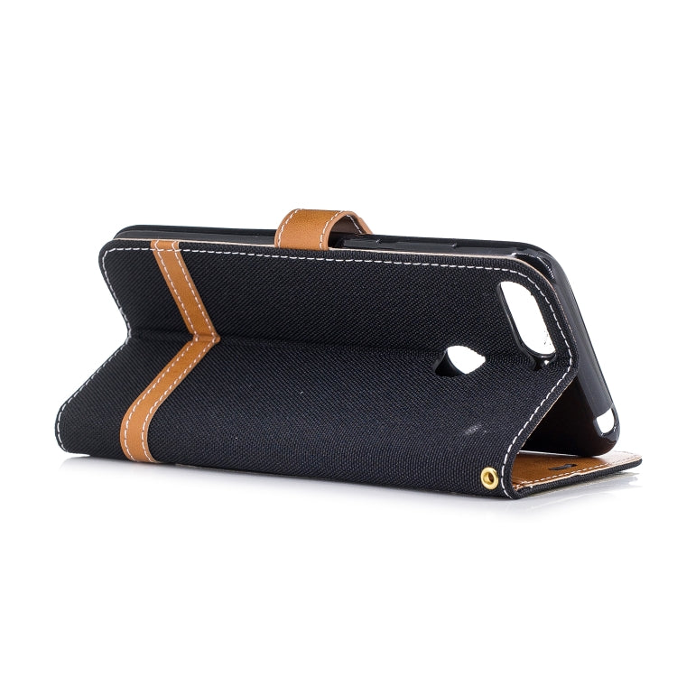 Color Matching Denim Texture Leather Case for Huawei Honor 7A & Y6 (2018), with Holder & Card Slots & Wallet & Lanyard