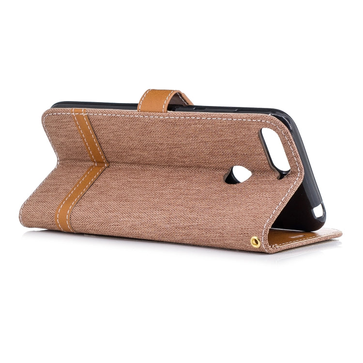 Color Matching Denim Texture Leather Case for Huawei Honor 7A & Y6 (2018), with Holder & Card Slots & Wallet & Lanyard