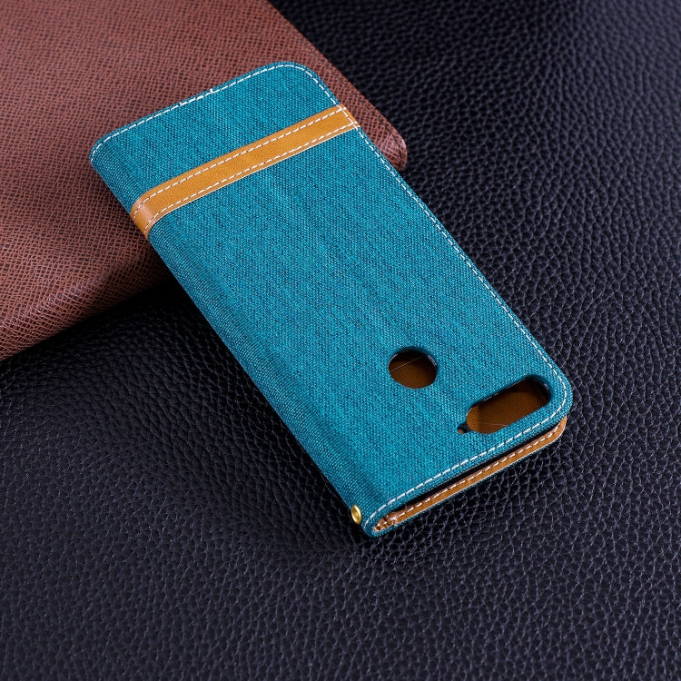 Color Matching Denim Texture Leather Case for Huawei Honor 7A & Y6 (2018), with Holder & Card Slots & Wallet & Lanyard