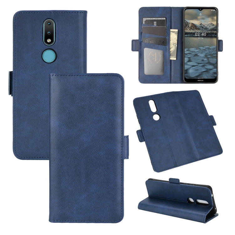 For Nokia 2.4 Dual-side Magnetic Buckle Horizontal Flip Leather Case with Holder & Card Slots & Wallet