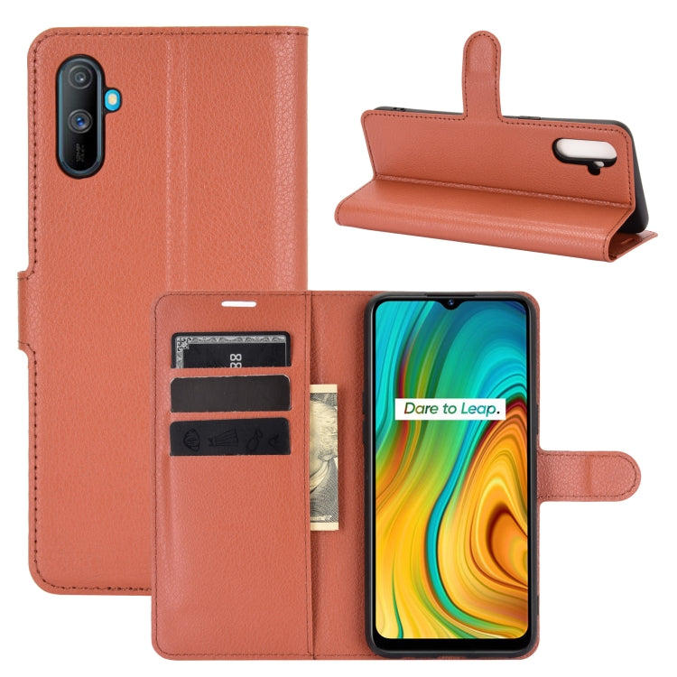 For OPPO Realme C3 Fingerprint-free version Litchi Texture Horizontal Flip Protective Case with Holder & Card Slots & Wallet