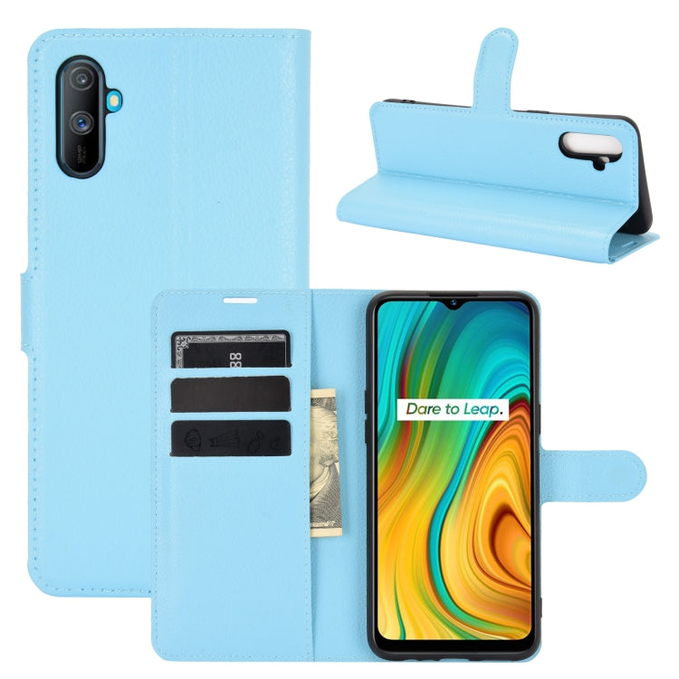 For OPPO Realme C3 Fingerprint-free version Litchi Texture Horizontal Flip Protective Case with Holder & Card Slots & Wallet