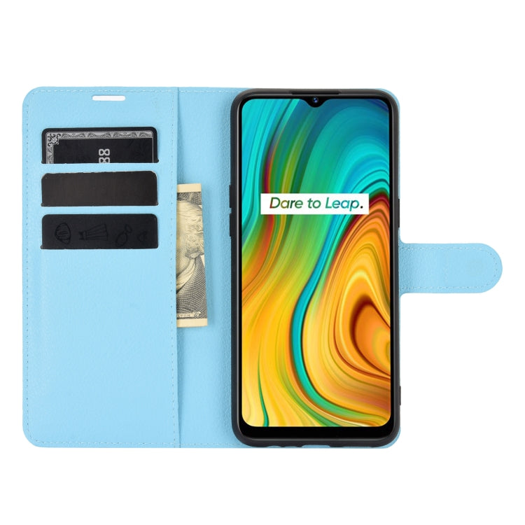 For OPPO Realme C3 Fingerprint-free version Litchi Texture Horizontal Flip Protective Case with Holder & Card Slots & Wallet