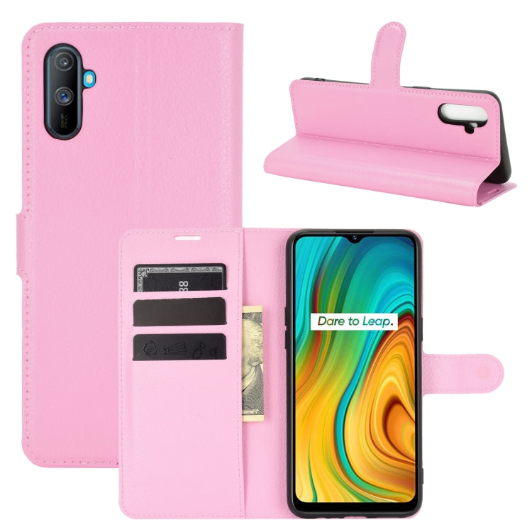 For OPPO Realme C3 Fingerprint-free version Litchi Texture Horizontal Flip Protective Case with Holder & Card Slots & Wallet