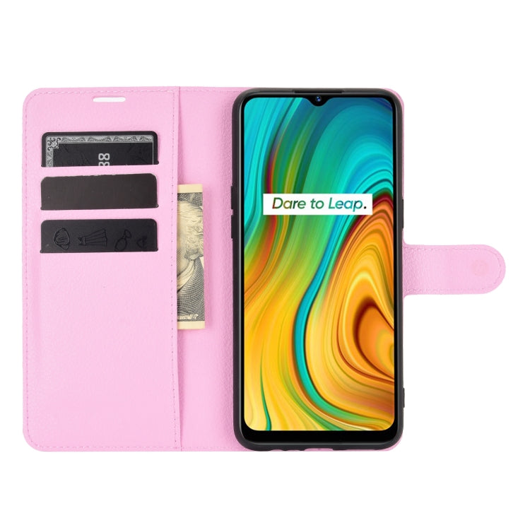 For OPPO Realme C3 Fingerprint-free version Litchi Texture Horizontal Flip Protective Case with Holder & Card Slots & Wallet