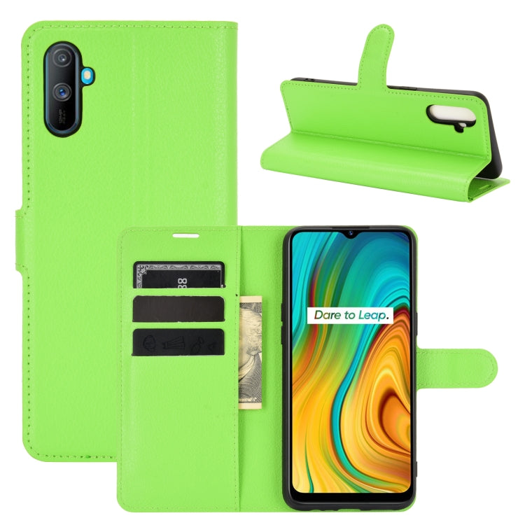 For OPPO Realme C3 Fingerprint-free version Litchi Texture Horizontal Flip Protective Case with Holder & Card Slots & Wallet
