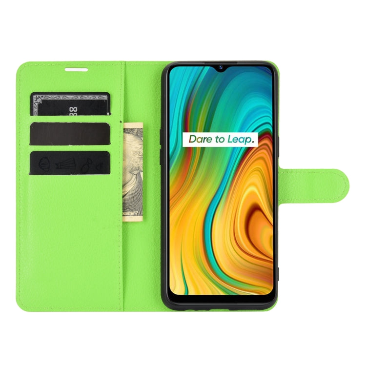 For OPPO Realme C3 Fingerprint-free version Litchi Texture Horizontal Flip Protective Case with Holder & Card Slots & Wallet