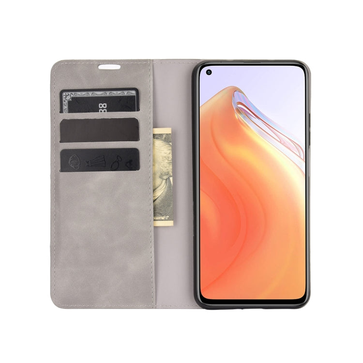 For Xiaomi Mi 10T / 10T Pro Retro-skin Business Magnetic Suction Leather Case with Holder & Card Slots & Wallet