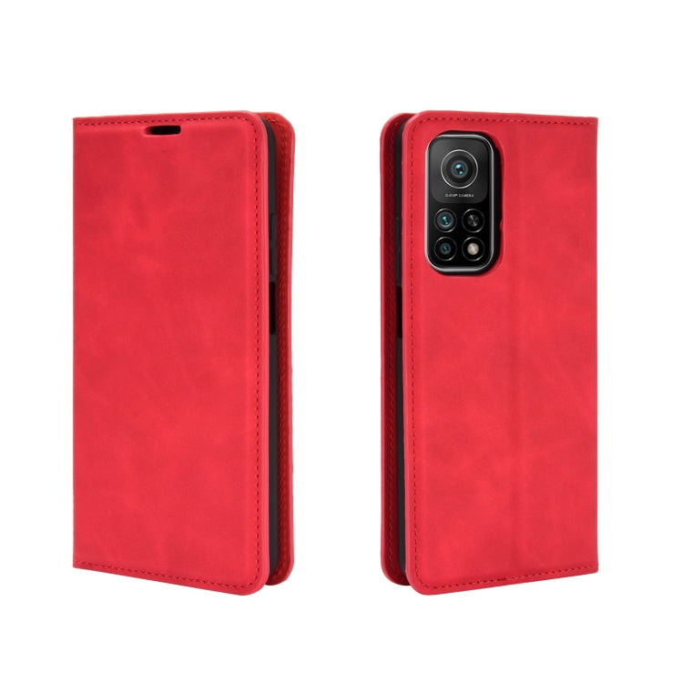 For Xiaomi Mi 10T / 10T Pro Retro-skin Business Magnetic Suction Leather Case with Holder & Card Slots & Wallet