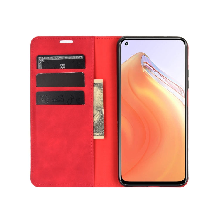 For Xiaomi Mi 10T / 10T Pro Retro-skin Business Magnetic Suction Leather Case with Holder & Card Slots & Wallet
