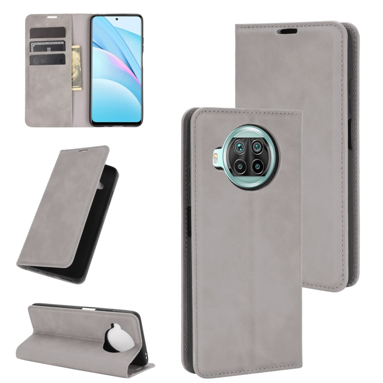 For Xiaomi Mi 10T Lite Retro-skin Business Magnetic Suction Leather Case with Holder & Card Slots & Wallet
