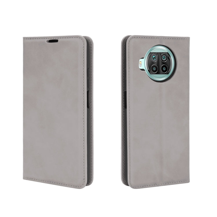 For Xiaomi Mi 10T Lite Retro-skin Business Magnetic Suction Leather Case with Holder & Card Slots & Wallet
