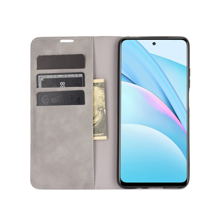 For Xiaomi Mi 10T Lite Retro-skin Business Magnetic Suction Leather Case with Holder & Card Slots & Wallet