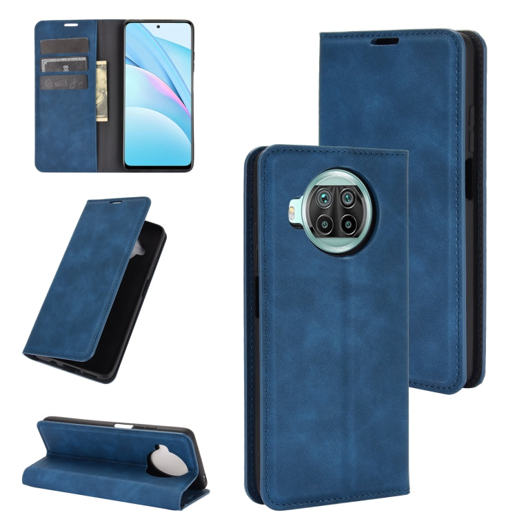 For Xiaomi Mi 10T Lite Retro-skin Business Magnetic Suction Leather Case with Holder & Card Slots & Wallet
