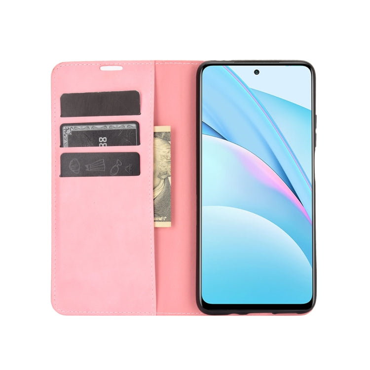 For Xiaomi Mi 10T Lite Retro-skin Business Magnetic Suction Leather Case with Holder & Card Slots & Wallet