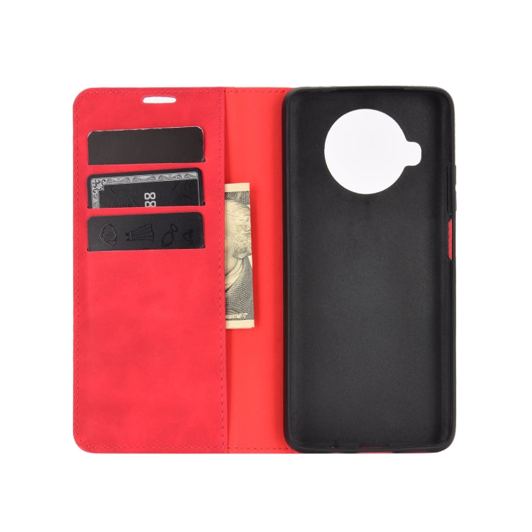 For Xiaomi Mi 10T Lite Retro-skin Business Magnetic Suction Leather Case with Holder & Card Slots & Wallet
