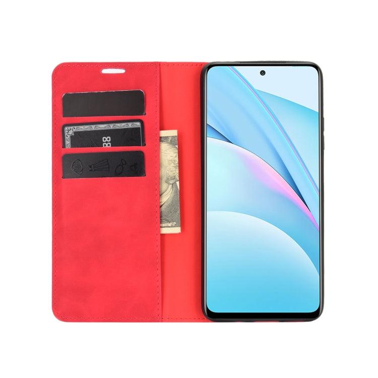 For Xiaomi Mi 10T Lite Retro-skin Business Magnetic Suction Leather Case with Holder & Card Slots & Wallet