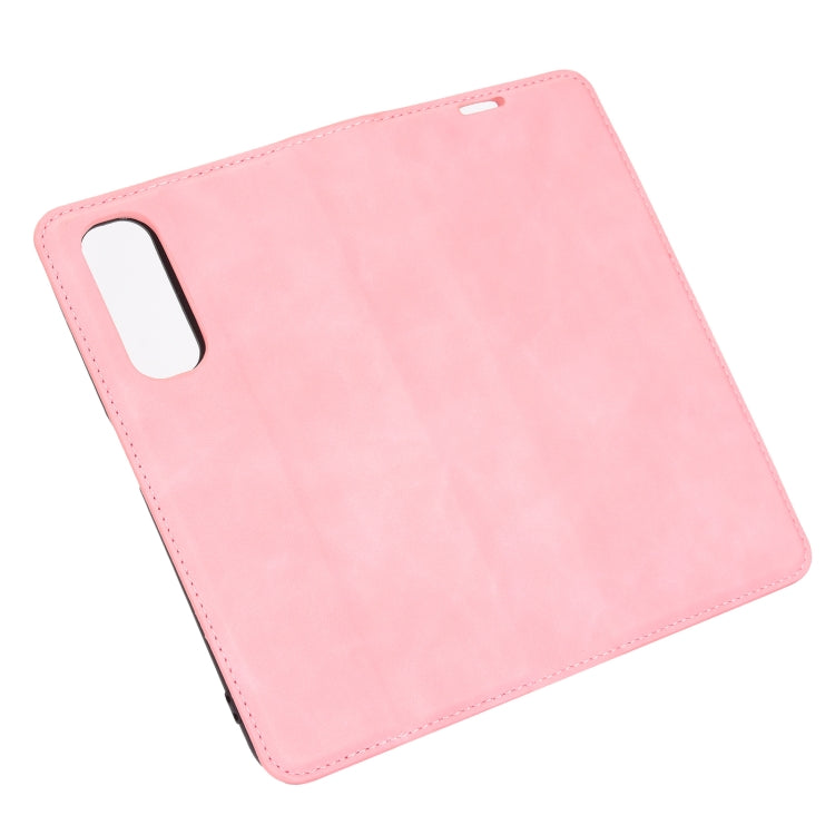 For OPPO Realme 7 Retro-skin Business Magnetic Suction Leather Case with Holder & Card Slots & Wallet