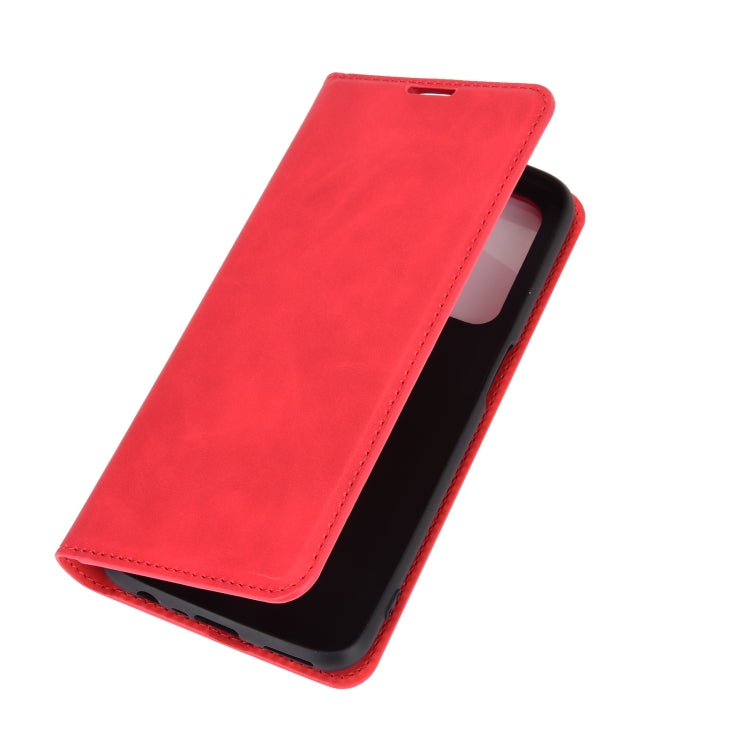 For OPPO Realme 7 Retro-skin Business Magnetic Suction Leather Case with Holder & Card Slots & Wallet