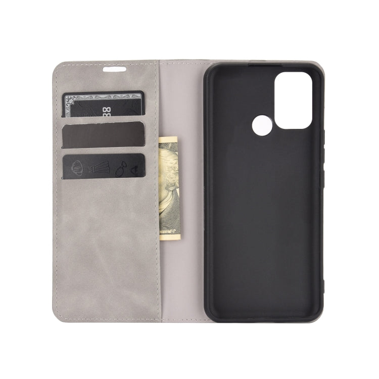 For OPPO Realme 7i / Realme C17 Retro-skin Business Magnetic Suction Leather Case with Holder & Card Slots & Wallet