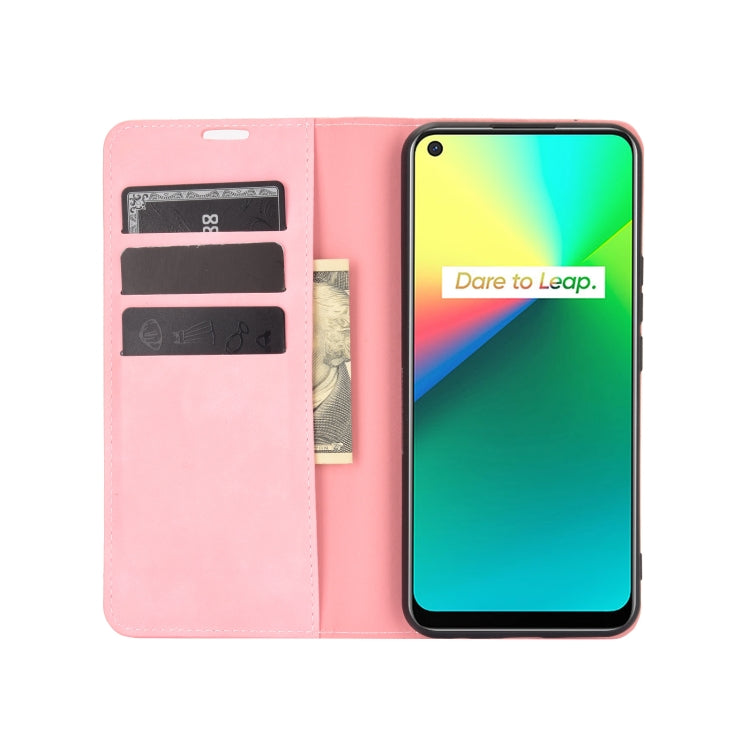 For OPPO Realme 7i / Realme C17 Retro-skin Business Magnetic Suction Leather Case with Holder & Card Slots & Wallet