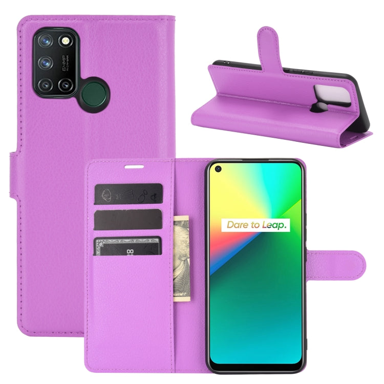 For OPPO Realme 7i / Realme C17 Litchi Texture Horizontal Flip Protective Case with Holder & Card Slots & Wallet