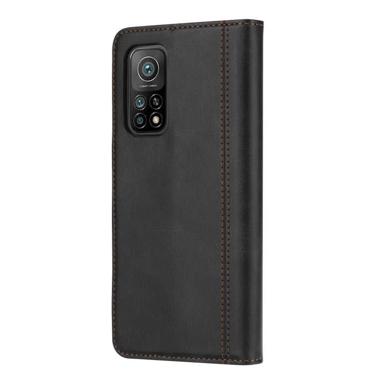 For Xiaomi Mi 10T / 10T Pro Calf Texture Double Fold Clasp Horizontal Flip Leather Case with Photo Frame & Holder & Card Slots & Wallet