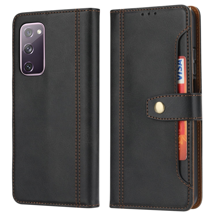 For Samsung Galaxy S20 FE / S20 Lite Calf Texture Double Fold Clasp Horizontal Flip Leather Case with Photo Frame & Holder & Card Slots & Wallet