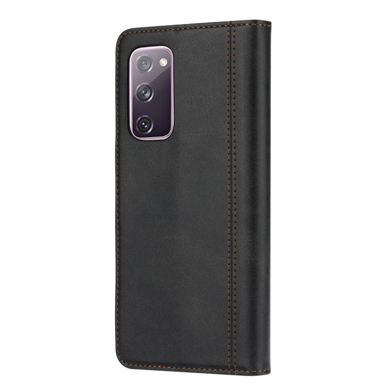 For Samsung Galaxy S20 FE / S20 Lite Calf Texture Double Fold Clasp Horizontal Flip Leather Case with Photo Frame & Holder & Card Slots & Wallet