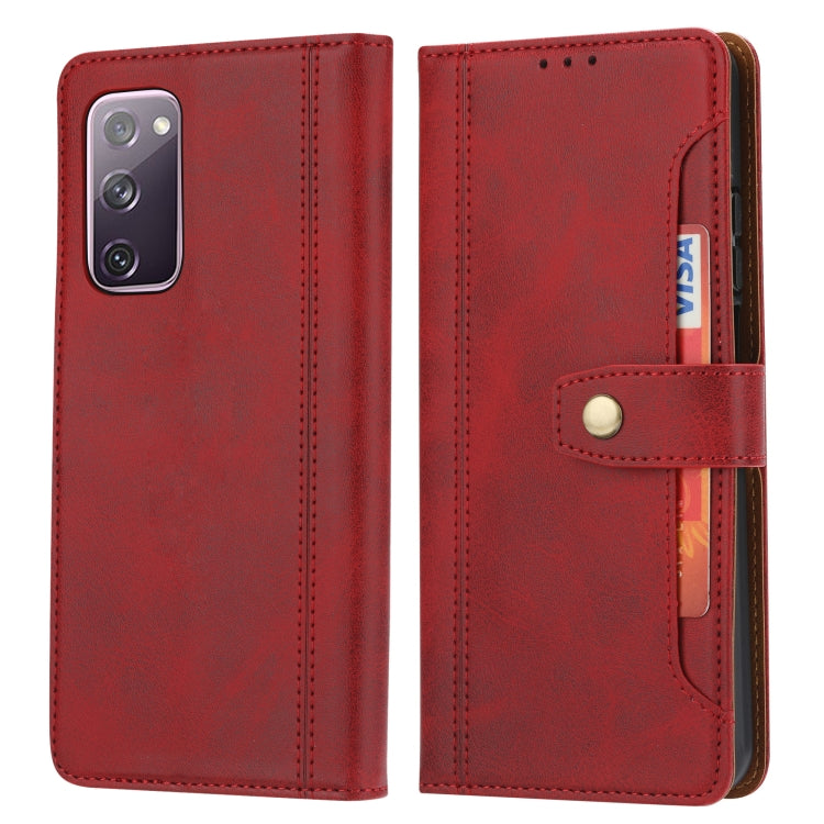 For Samsung Galaxy S20 FE / S20 Lite Calf Texture Double Fold Clasp Horizontal Flip Leather Case with Photo Frame & Holder & Card Slots & Wallet