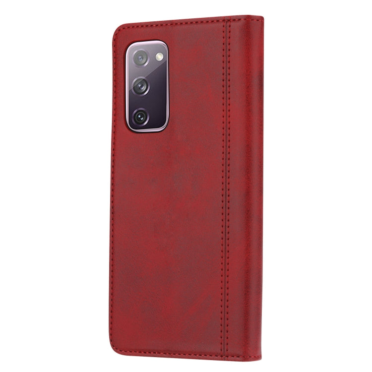 For Samsung Galaxy S20 FE / S20 Lite Calf Texture Double Fold Clasp Horizontal Flip Leather Case with Photo Frame & Holder & Card Slots & Wallet