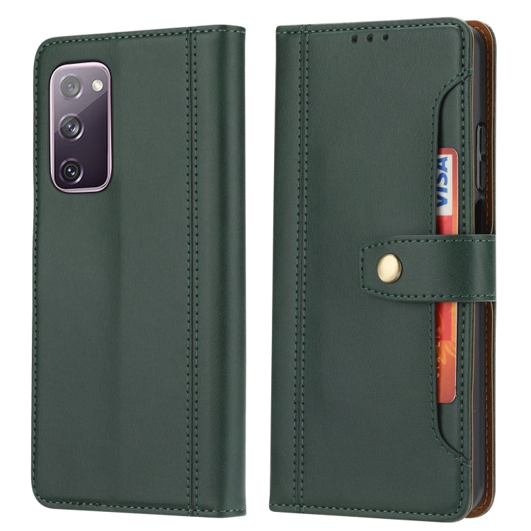 For Samsung Galaxy S20 FE / S20 Lite Calf Texture Double Fold Clasp Horizontal Flip Leather Case with Photo Frame & Holder & Card Slots & Wallet