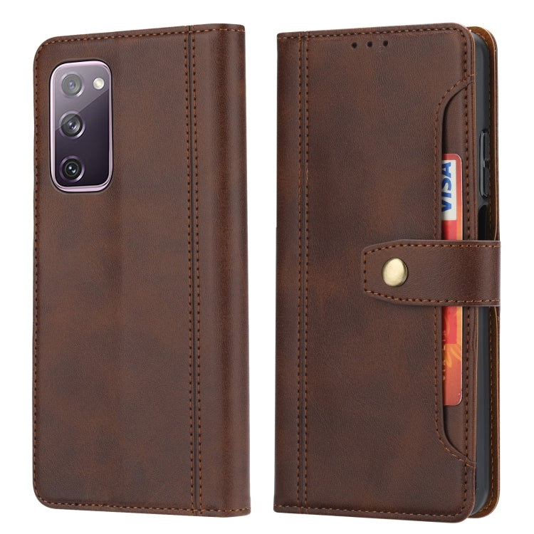 For Samsung Galaxy S20 FE / S20 Lite Calf Texture Double Fold Clasp Horizontal Flip Leather Case with Photo Frame & Holder & Card Slots & Wallet