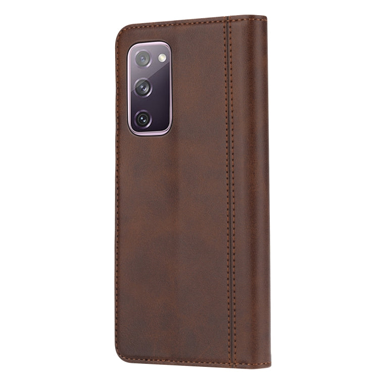 For Samsung Galaxy S20 FE / S20 Lite Calf Texture Double Fold Clasp Horizontal Flip Leather Case with Photo Frame & Holder & Card Slots & Wallet