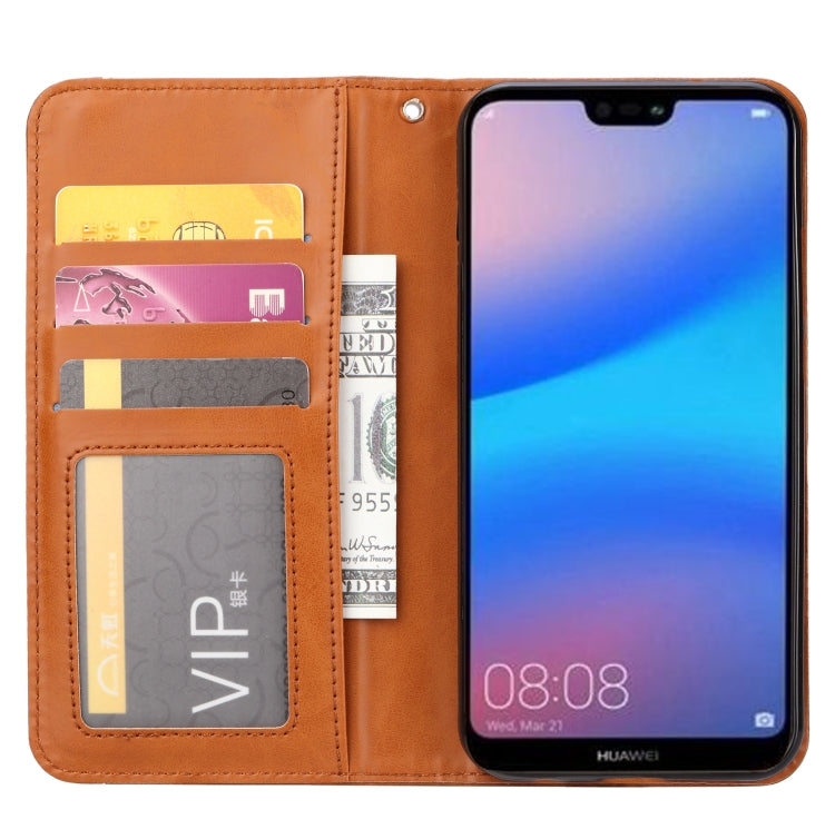 Knead Skin Texture Horizontal Flip Leather Case for Huawei Nova 3e / P20 Lite, with Photo Frame & Holder & Card Slots & Wallet