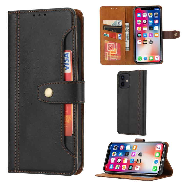 For iPhone 12 mini Calf Texture Double Fold Clasp Horizontal Flip Leather Case with Photo Frame & Holder & Card Slots & Wallet