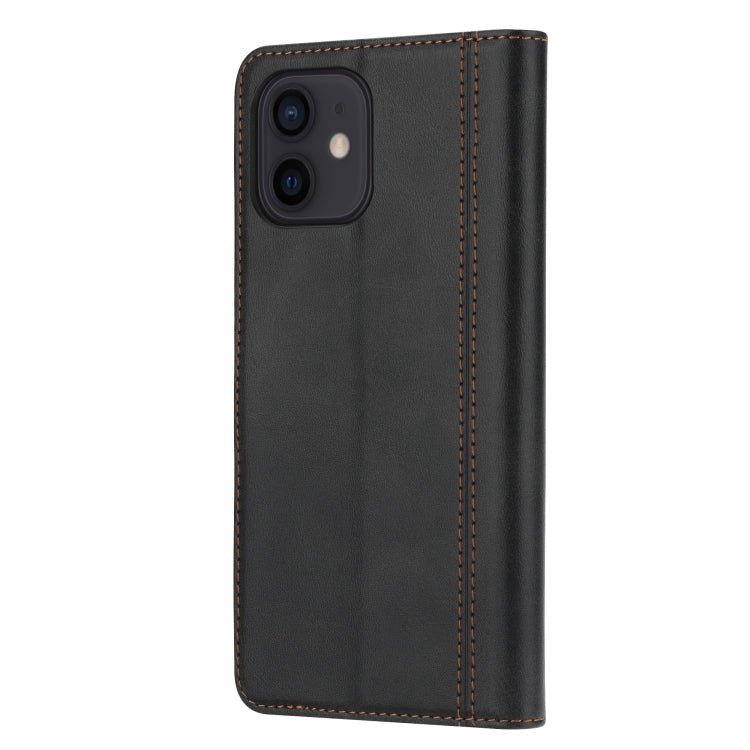 For iPhone 12 mini Calf Texture Double Fold Clasp Horizontal Flip Leather Case with Photo Frame & Holder & Card Slots & Wallet