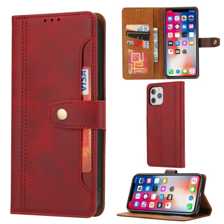 For iPhone 12 / 12 Pro Calf Texture Double Fold Clasp Horizontal Flip Leather Case with Photo Frame & Holder & Card Slots & Wallet