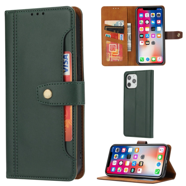 For iPhone 12 / 12 Pro Calf Texture Double Fold Clasp Horizontal Flip Leather Case with Photo Frame & Holder & Card Slots & Wallet