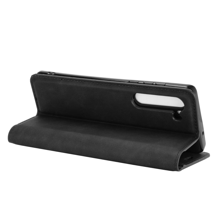 For Motorola Edge Retro-skin Business Magnetic Suction Leather Case with Holder & Card Slots & Wallet