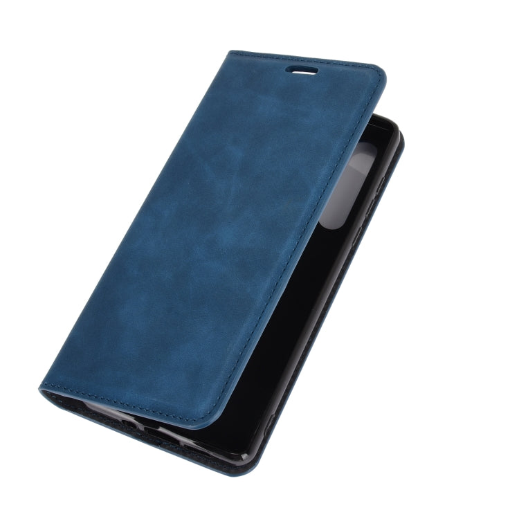 For Motorola Moto Edge Retro-skin Business Magnetic Suction Leather Case with Holder & Card Slots & Wallet