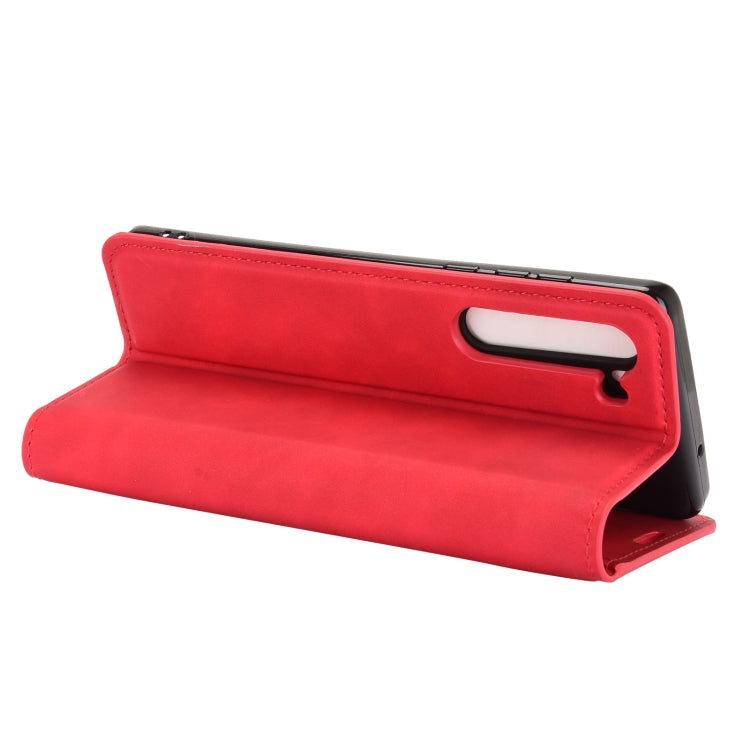 For Motorola Moto Edge Retro-skin Business Magnetic Suction Leather Case with Holder & Card Slots & Wallet