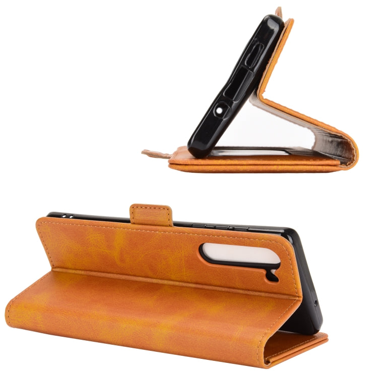 For Motorola Moto Edge Dual-side Magnetic Buckle Horizontal Flip Leather Case with Holder & Card Slots & Wallet