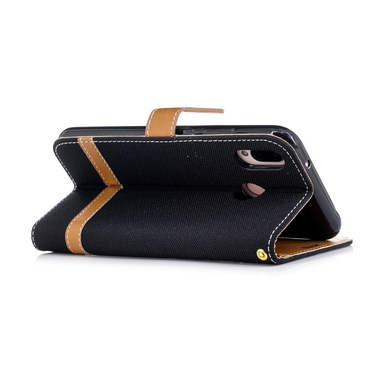 Color Matching Denim Texture Leather Case for Huawei  P20 Lite & Nove 3e , with Holder & Card Slots & Wallet & Lanyard