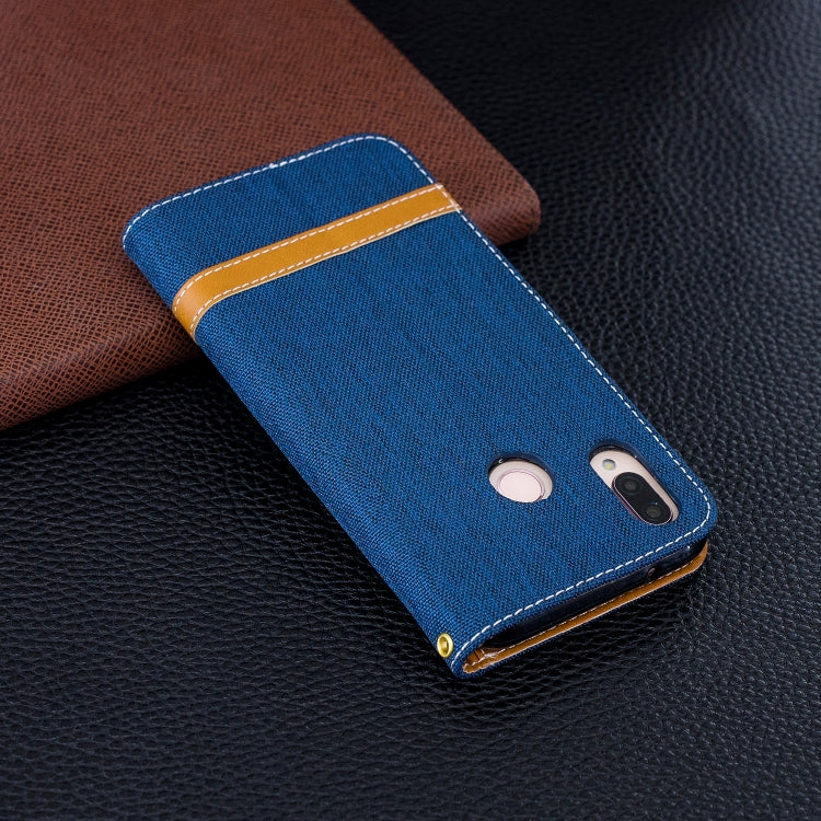 Color Matching Denim Texture Leather Case for Huawei  P20 Lite & Nove 3e , with Holder & Card Slots & Wallet & Lanyard